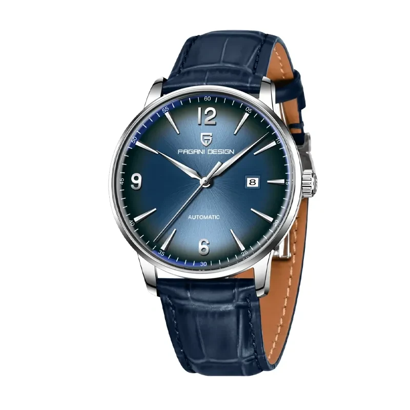 Pagani Design Blue Dial Leather Watch-PD-1832